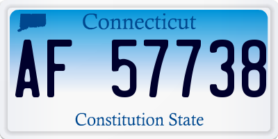 CT license plate AF57738