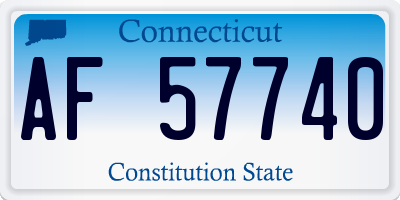 CT license plate AF57740