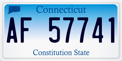 CT license plate AF57741