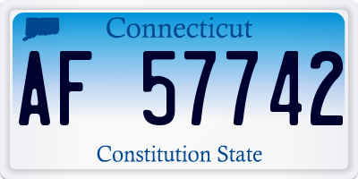 CT license plate AF57742