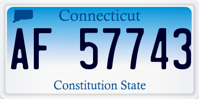 CT license plate AF57743