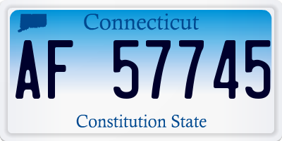 CT license plate AF57745