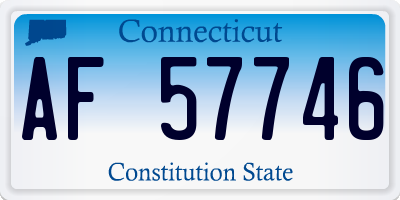 CT license plate AF57746