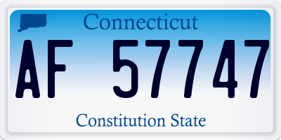 CT license plate AF57747