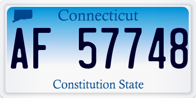 CT license plate AF57748