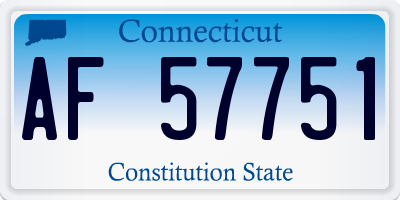 CT license plate AF57751