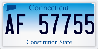 CT license plate AF57755