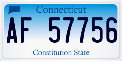 CT license plate AF57756