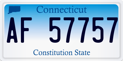 CT license plate AF57757