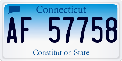CT license plate AF57758