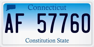CT license plate AF57760