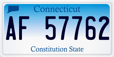CT license plate AF57762