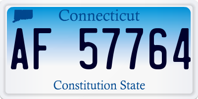CT license plate AF57764