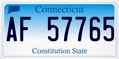 CT license plate AF57765