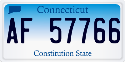 CT license plate AF57766