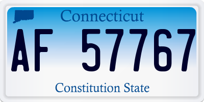 CT license plate AF57767