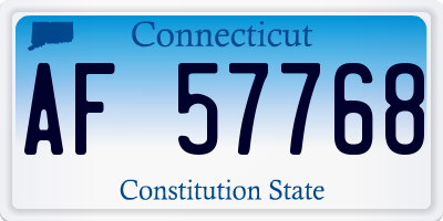 CT license plate AF57768