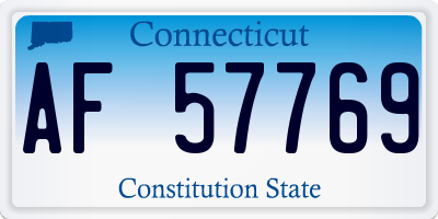 CT license plate AF57769