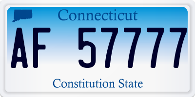 CT license plate AF57777