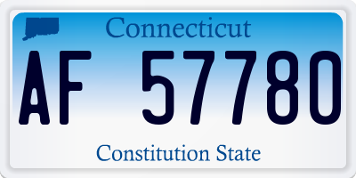 CT license plate AF57780
