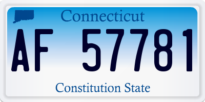 CT license plate AF57781