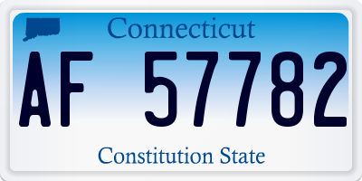 CT license plate AF57782