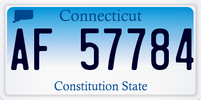CT license plate AF57784