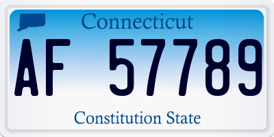 CT license plate AF57789