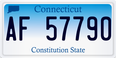 CT license plate AF57790