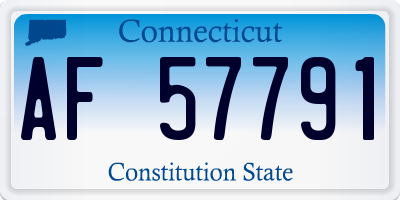CT license plate AF57791