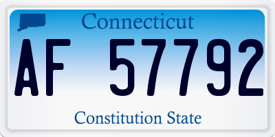 CT license plate AF57792