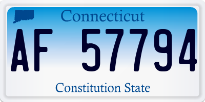 CT license plate AF57794