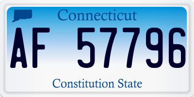 CT license plate AF57796