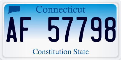 CT license plate AF57798