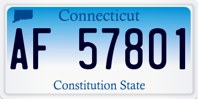 CT license plate AF57801