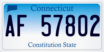 CT license plate AF57802