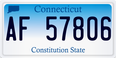CT license plate AF57806