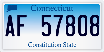 CT license plate AF57808