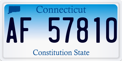 CT license plate AF57810