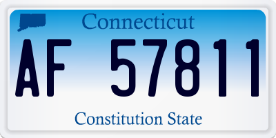 CT license plate AF57811