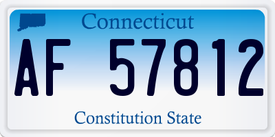 CT license plate AF57812