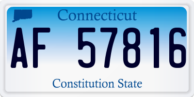 CT license plate AF57816