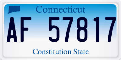 CT license plate AF57817