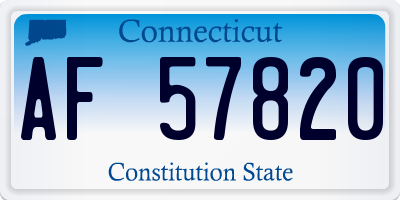 CT license plate AF57820