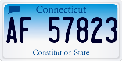CT license plate AF57823