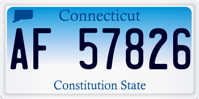 CT license plate AF57826