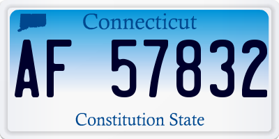 CT license plate AF57832