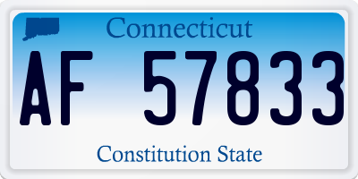 CT license plate AF57833