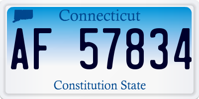 CT license plate AF57834