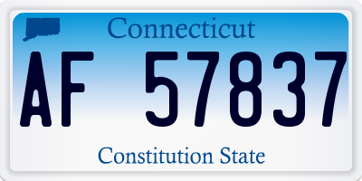 CT license plate AF57837